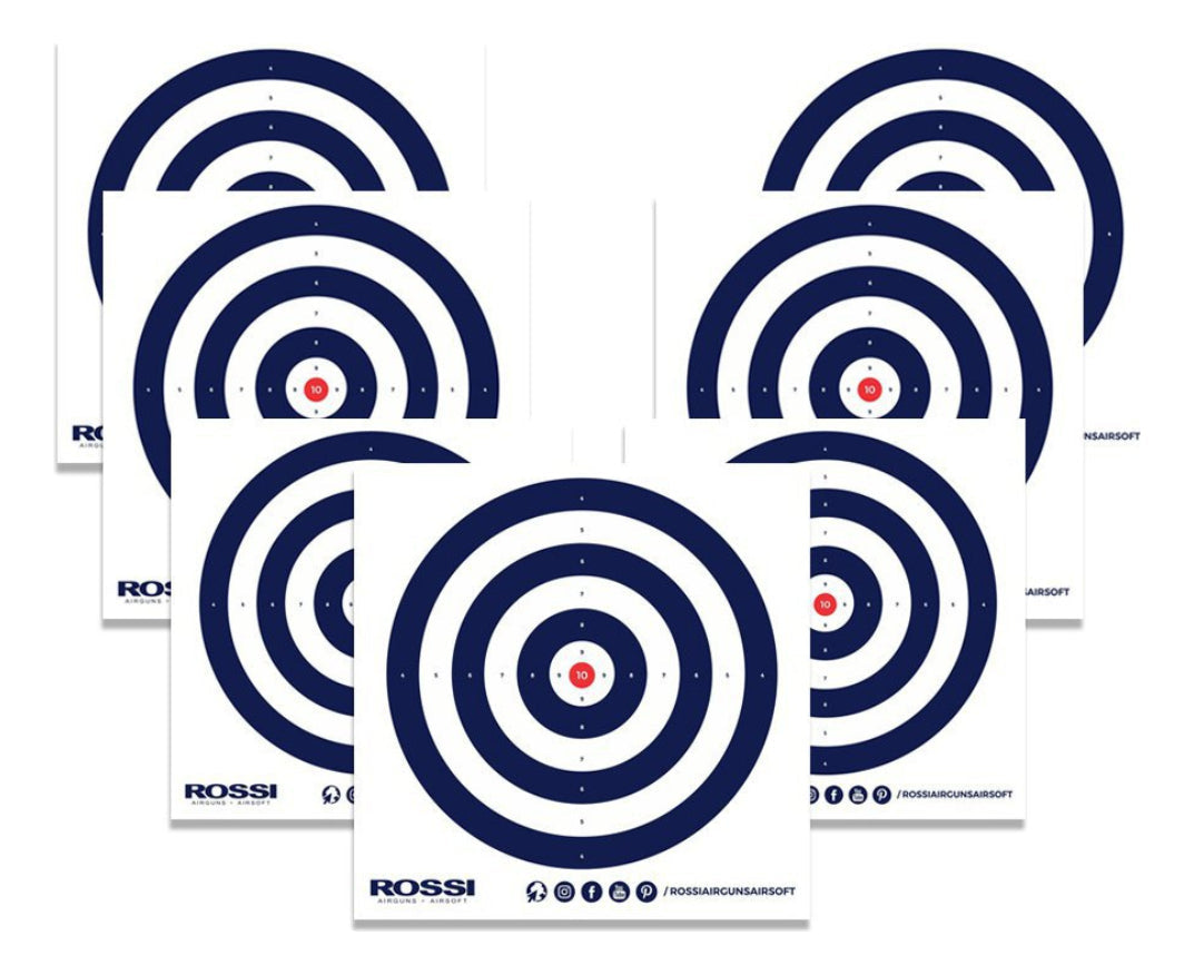 500 Alvos Rossi Tiro Esportivo Carabina Airsoft 14x14cm