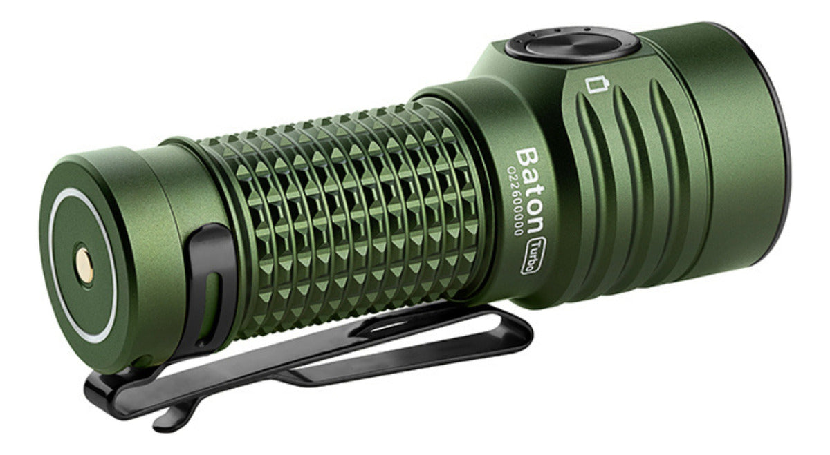 Lanterna Tática Olight Baton Turbo LED Verde 1000 lúmens Recarregável