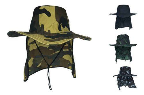 Chapéu Australiano Proteção Pescoço Camping Nuca Pescador