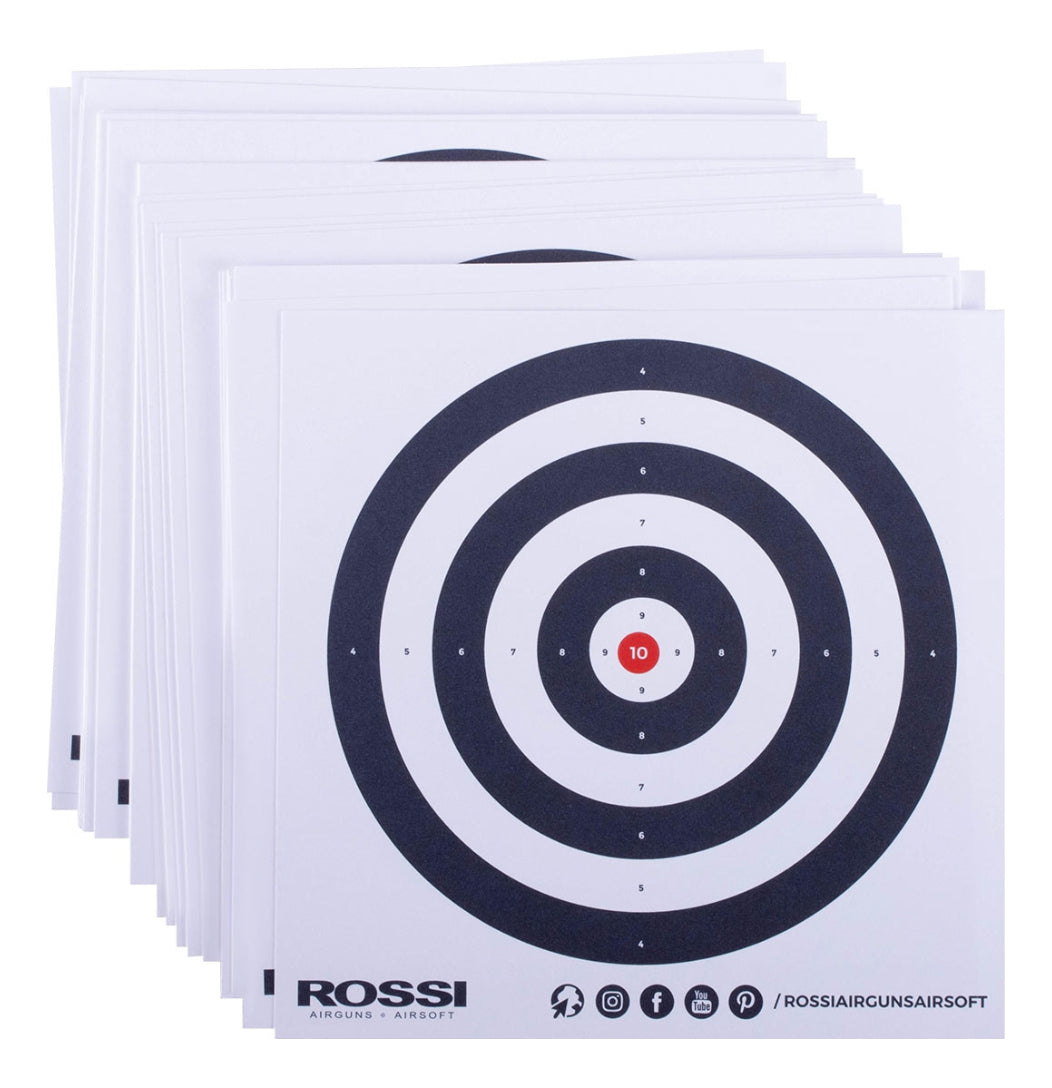 500 Alvos Rossi Tiro Esportivo Carabina Airsoft 14x14cm