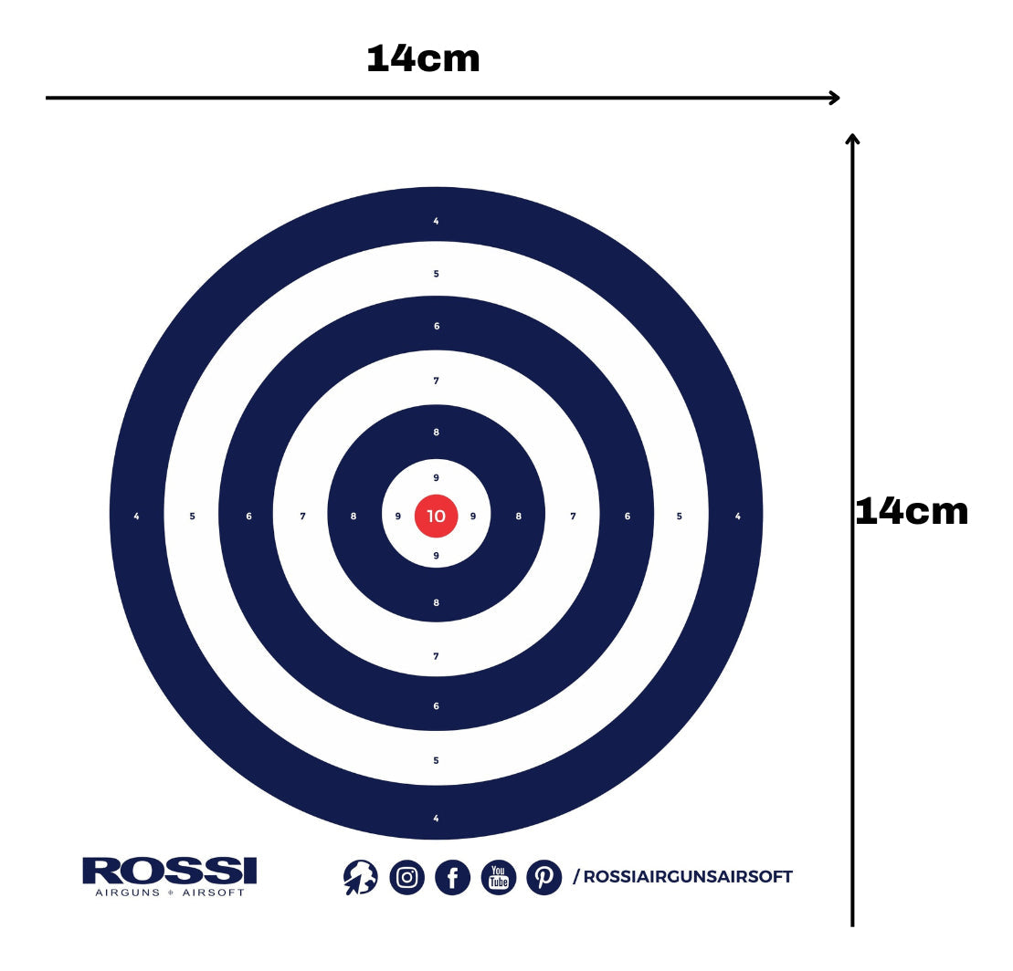 500 Alvos Rossi Tiro Esportivo Carabina Airsoft 14x14cm