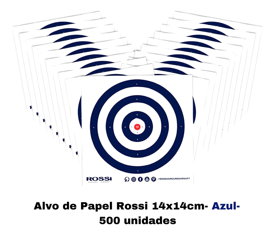 500 Alvos Rossi Tiro Esportivo Carabina Airsoft 14x14cm