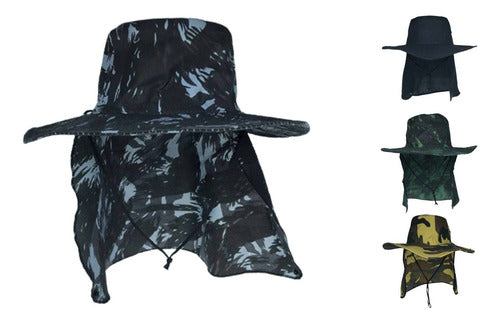 Chapéu Australiano Proteção Pescoço Camping Nuca Pescador